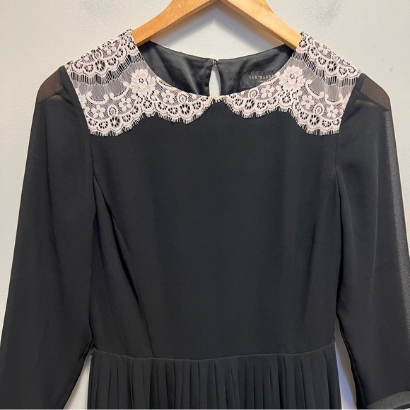 Ted Baker Olivhia Black Lace Dress Size 4 - Picture 7 of 15